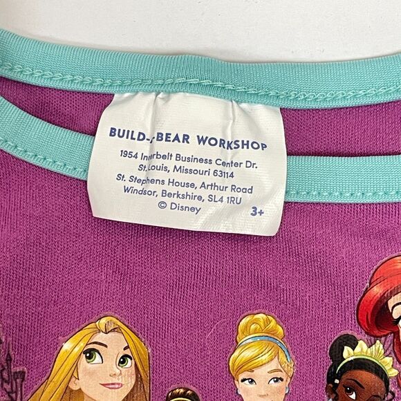 Build A Bear Workshop BABW Top Sleeveless Princesses Purple Blue - Picture 3 of 3